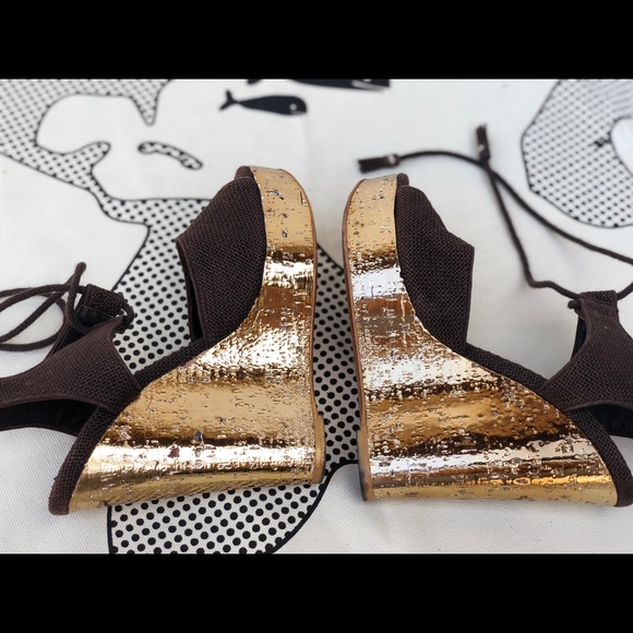 Authorities YSL rive gauche gold wedge - Picture 3 of 8